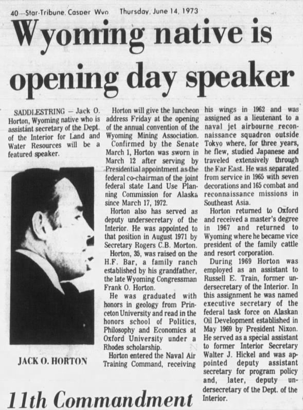 Clipping from Casper Star-Tribune